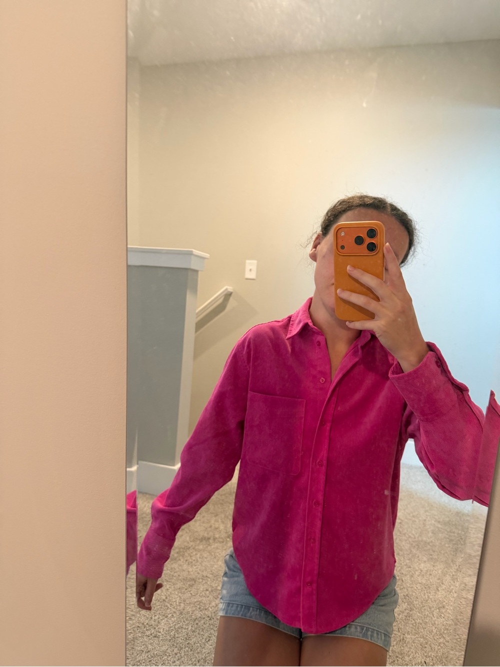 Zara Fuchsia Button-Down Shirt